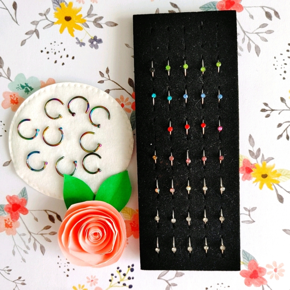 Bundle of cute nose rings